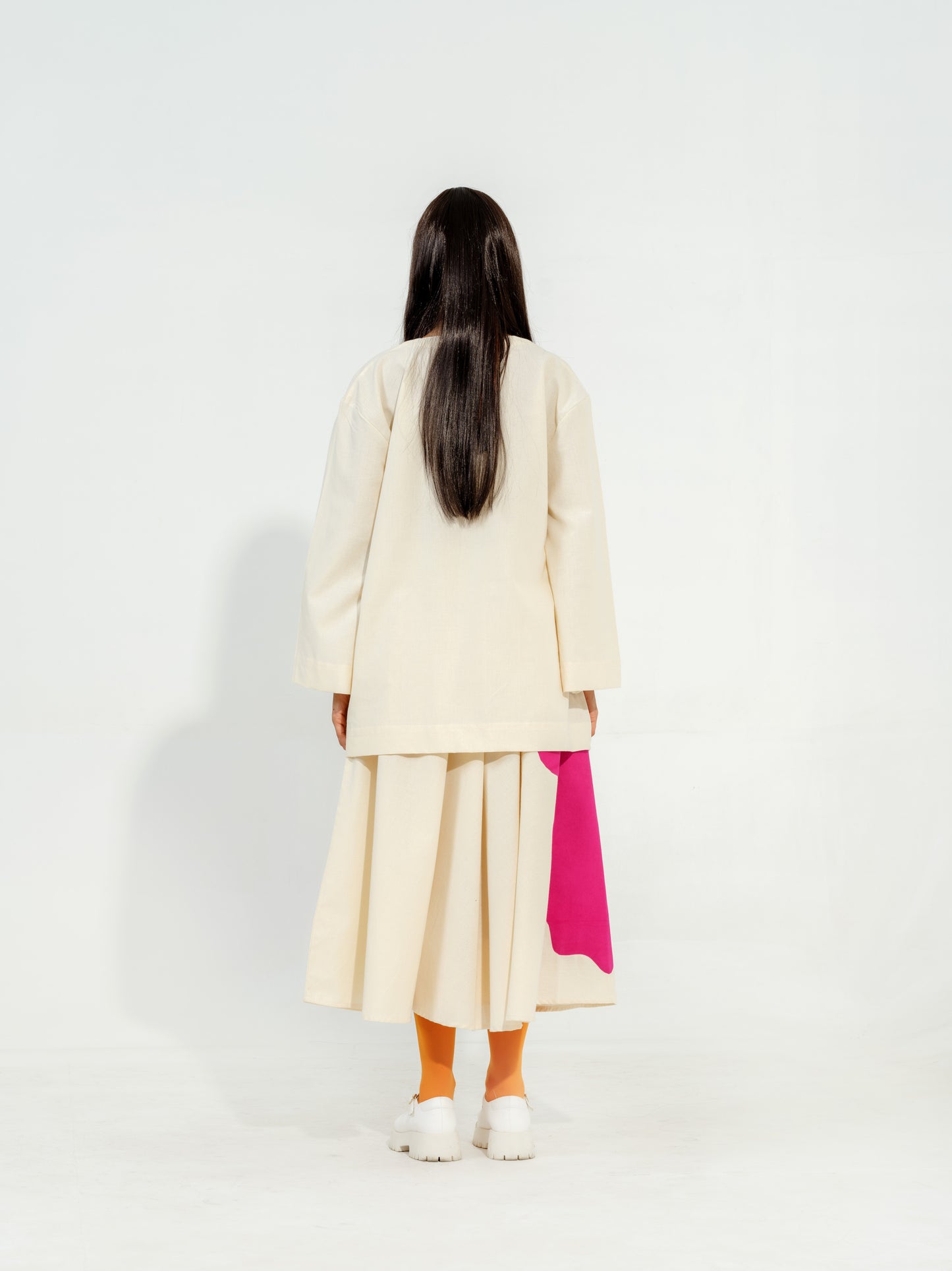 Hibiscus skirt | Natural + Pink