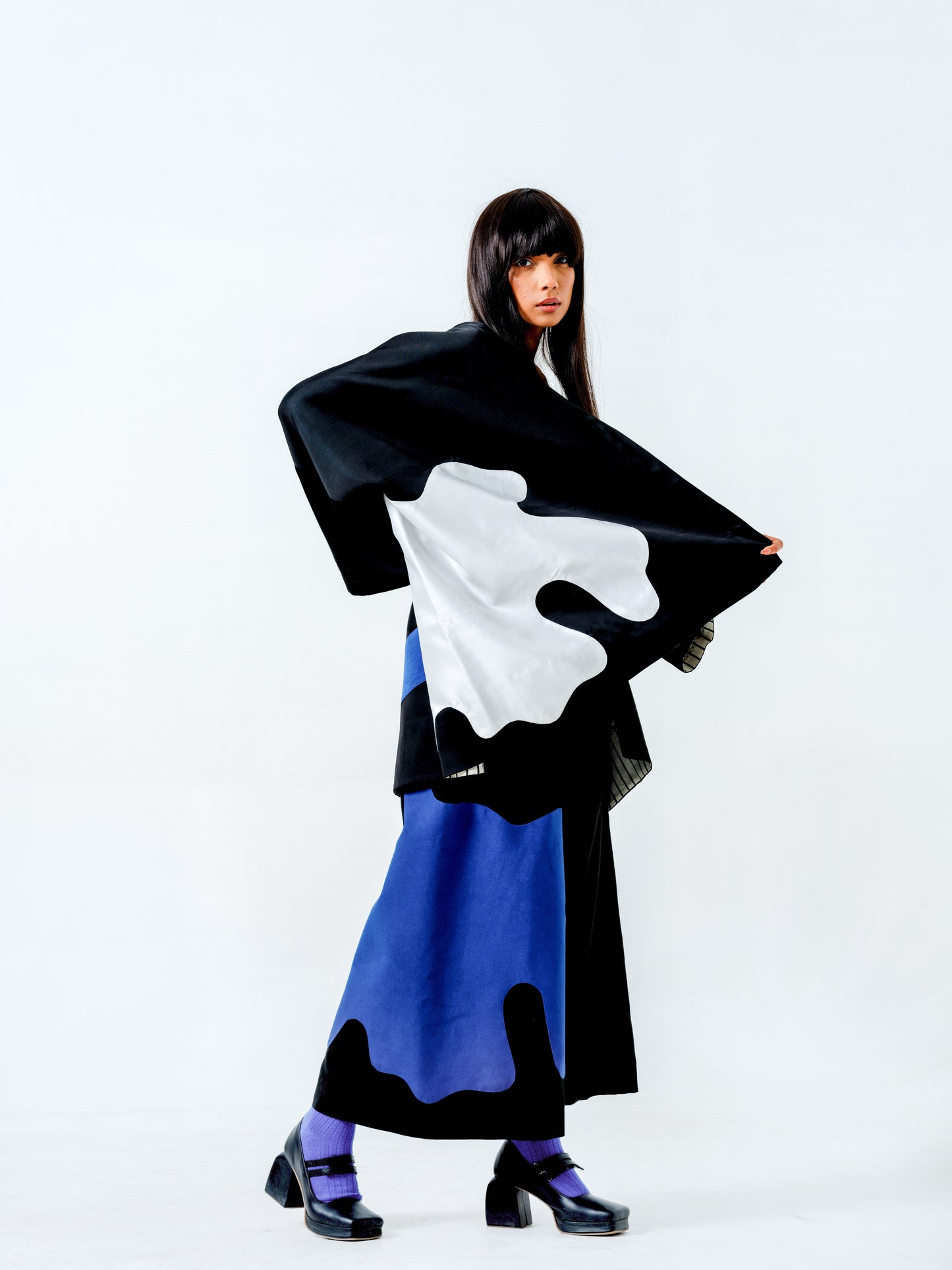 Chia Jacket Black + White + Blue