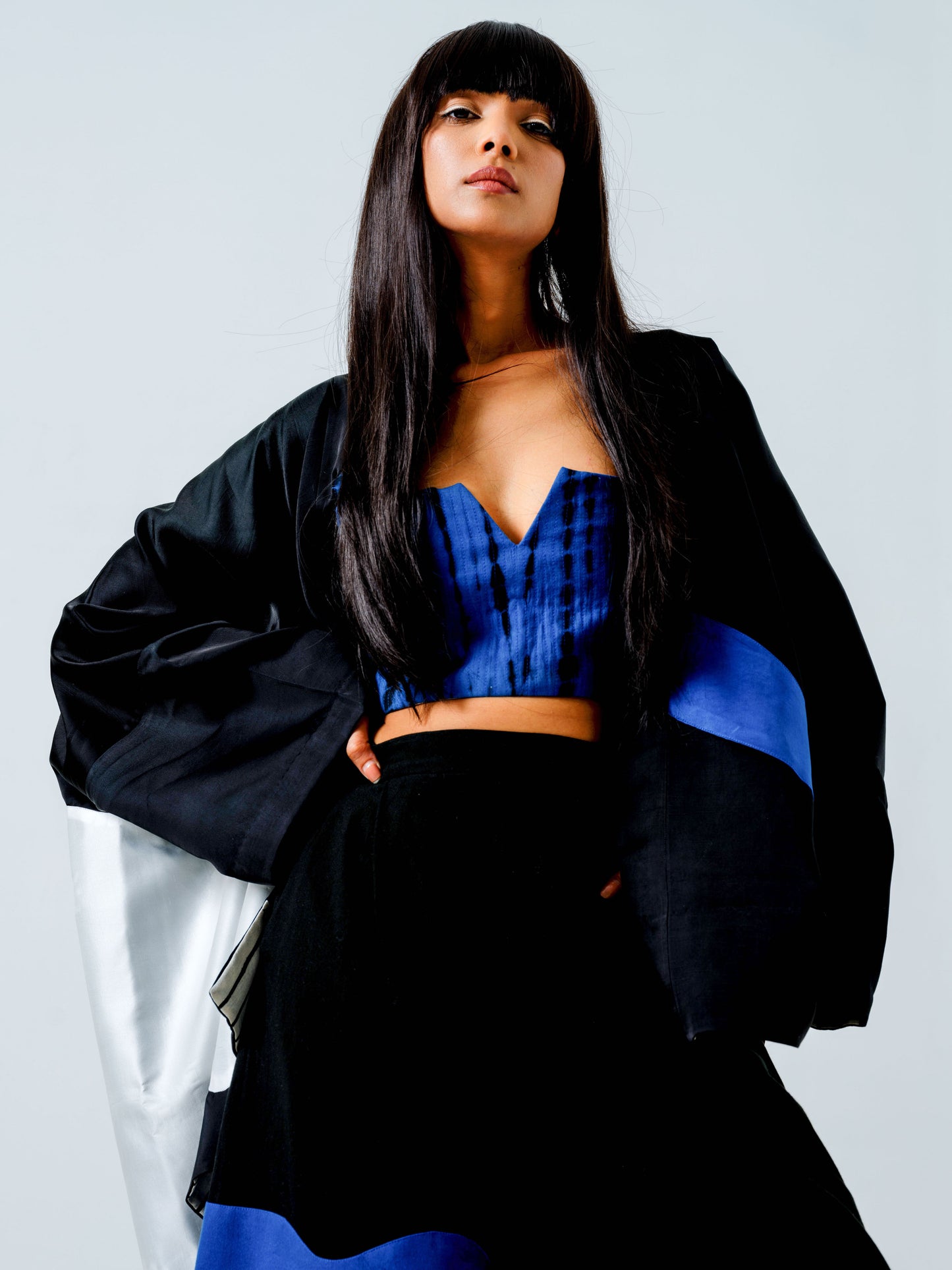 Chia Jacket Black + White + Blue
