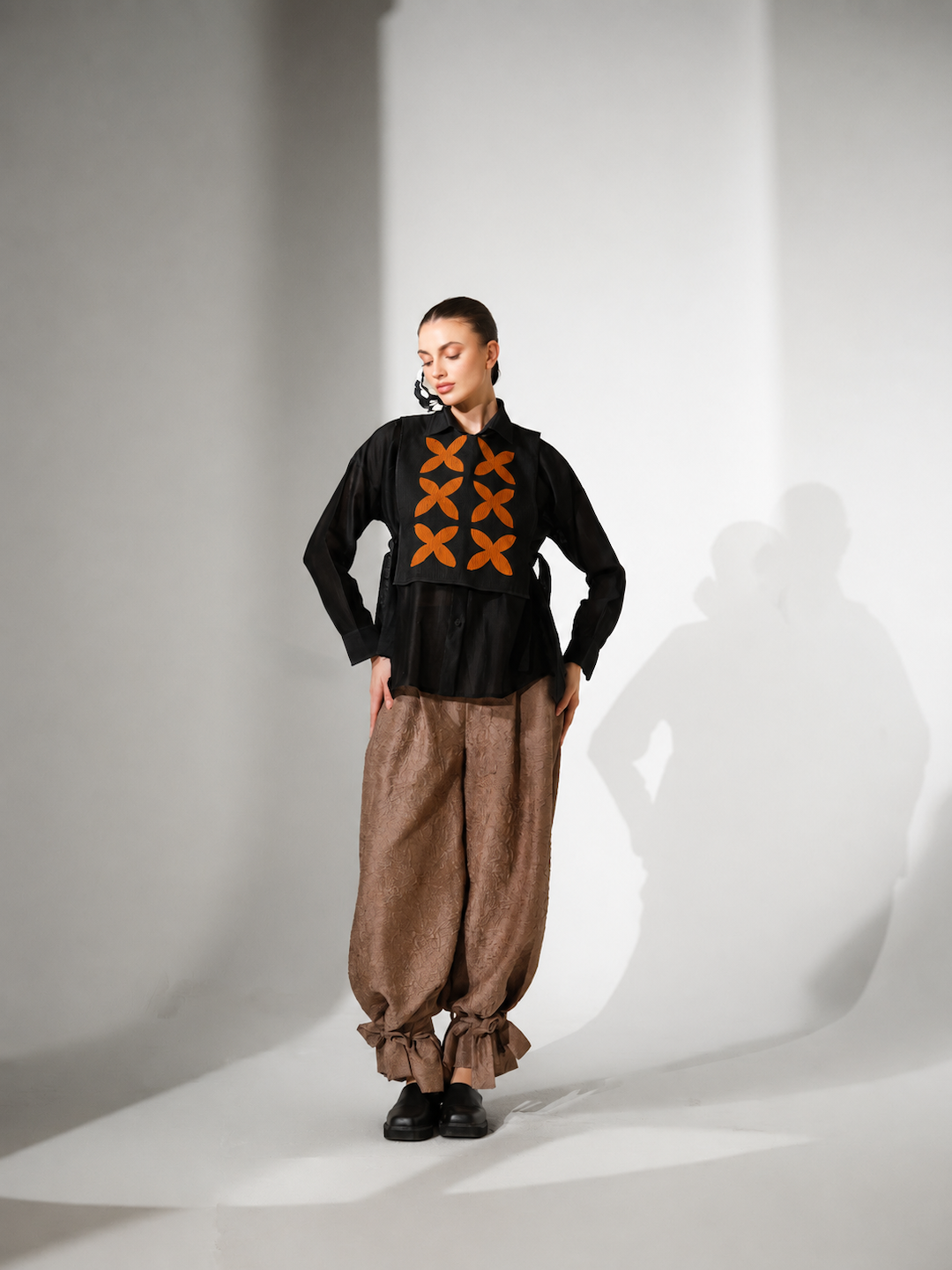 Pebble Shirt | Black + Ochre