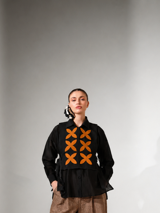 Pebble Shirt | Black + Ochre