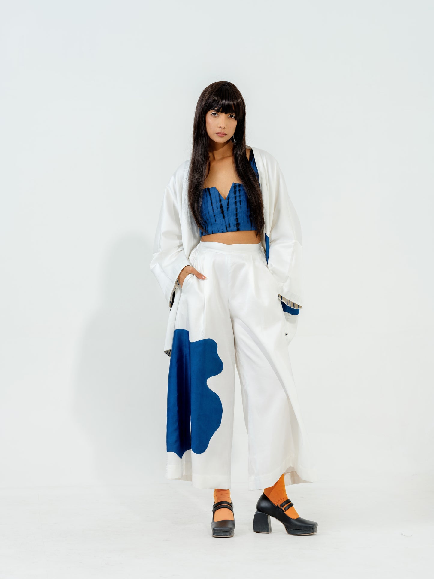 Chia Jacket White + Black + Blue