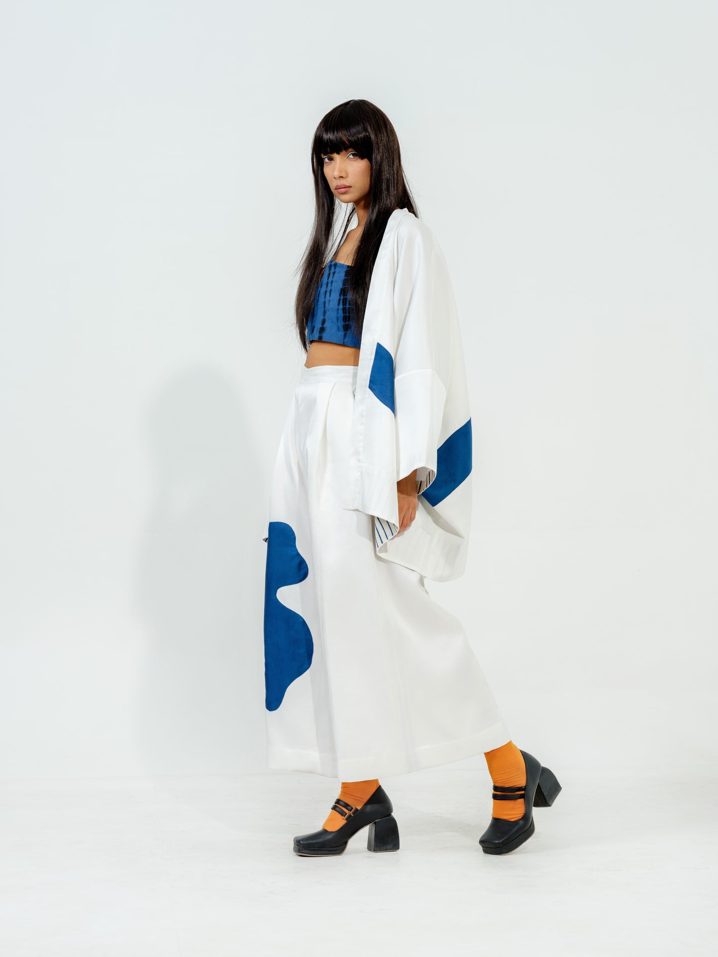 Chia Jacket White + Black + Blue