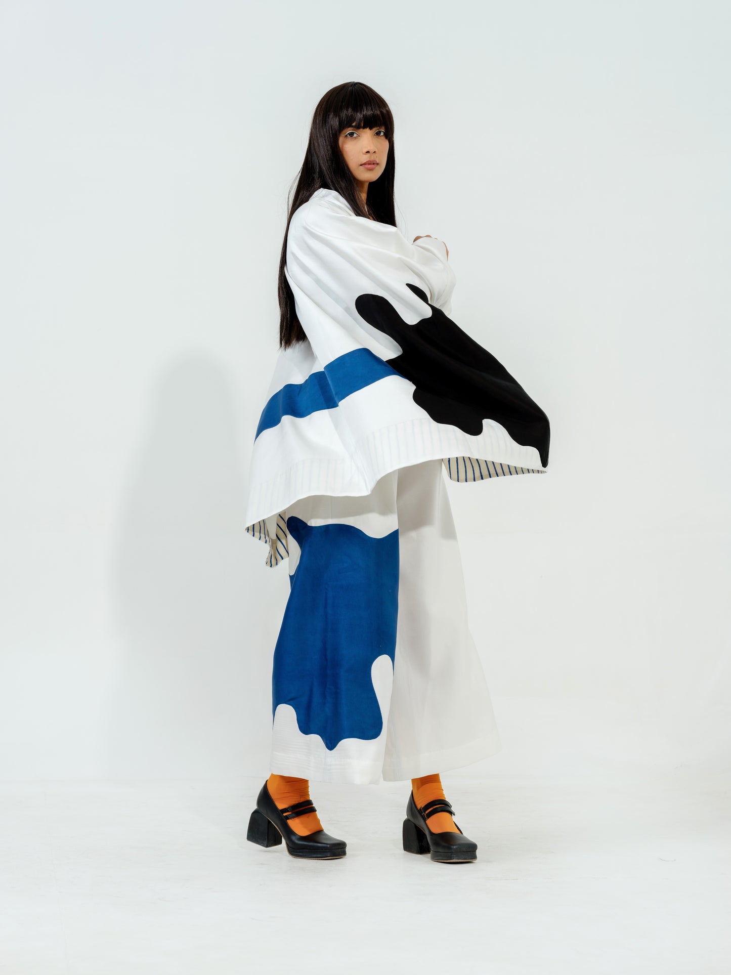Chia Jacket White + Black + Blue
